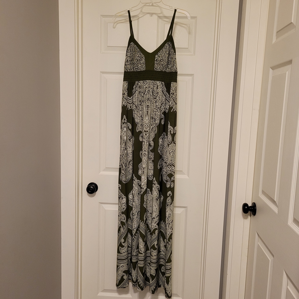 Apt 9 Women's M Elegant Olive Green Maxi Dress